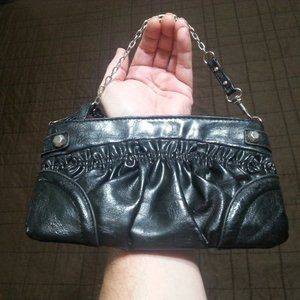Faux Leather Purse Handbag Clutch Wristlet Motorcycle Biker Girl Festival
